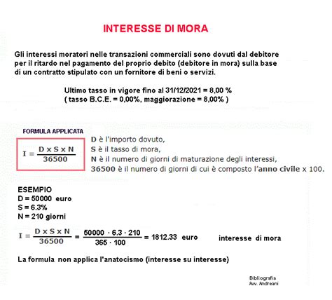 Calcolo Interessi Di Mora Matematica Finanziaria Calcoli Online It