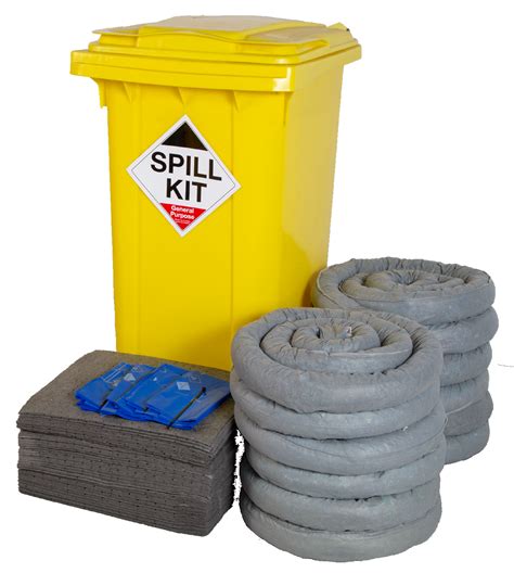 General Purpose Spill Kit In Wheelie Bin 240litres Gsk240