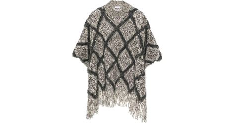 Brunello Cucinelli Embroidered Sequin Poncho In Grey Lyst Uk