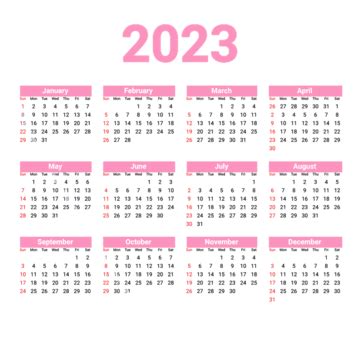 Calendário Rosa 2023 PNG 2023 Simples Calendário Imagem 41 OFF