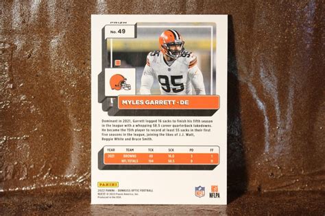 Myles Garrett Silver Prizm Holo Panini Donruss Optic Football