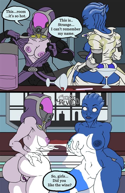 Rule 34 2girls Alien Asari Ass Big Ass Big Breasts Blue Skin Breasts Butt Crack Comic Female