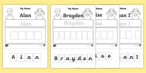 Free Editable Name Writing Practice Sheets