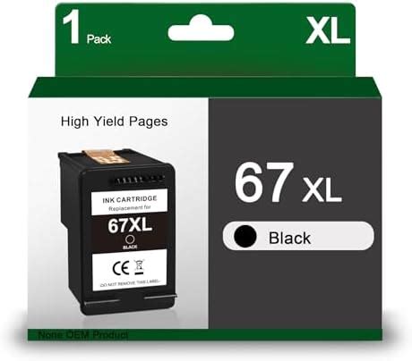 Amazon 67XL Cartucho De Tinta Negro De Repuesto Para HP 67 XL 67