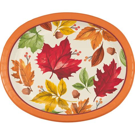 Fall Leaves 12 Inch Oval Plates Party At Lewis Elegant Party Supplies