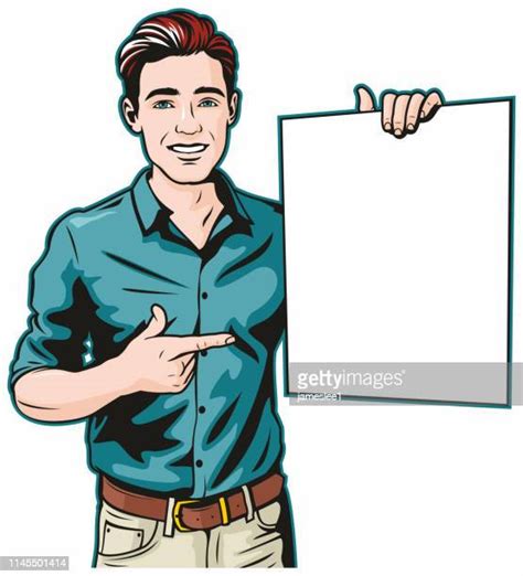 Man With Blank Sign High Res Vector Graphic Getty Images