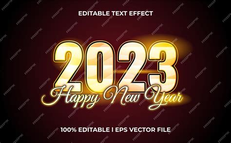 Feliz Año Nuevo 2023 Efecto De Texto 3d Con Plantilla De Tipografía