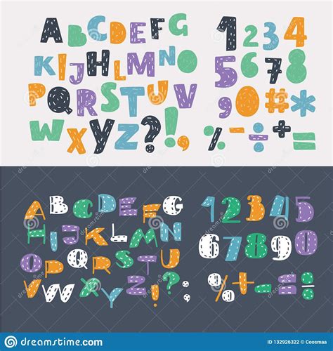 Vector Of Stylized Colorful Font And Alphabet Alphabet Vector