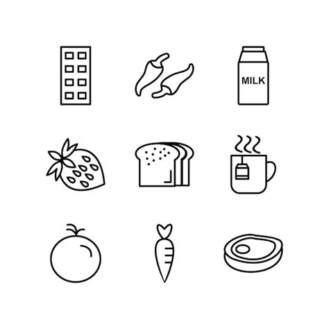 Premium Vector Icon Set Of Food