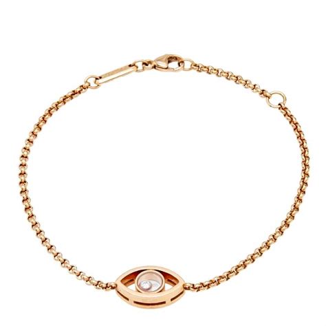 Chopard Happy Diamond Evil Eye Diamond K Rose Gold Link Bracelet