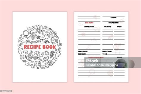 Template Buku Resep Sampul Buku Masak Dan Halaman Hidangan Kosong