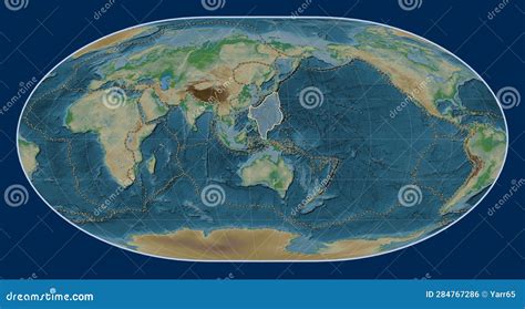 Philippine Sea Tectonic Plate Physical Loximuthal Boundaries Stock