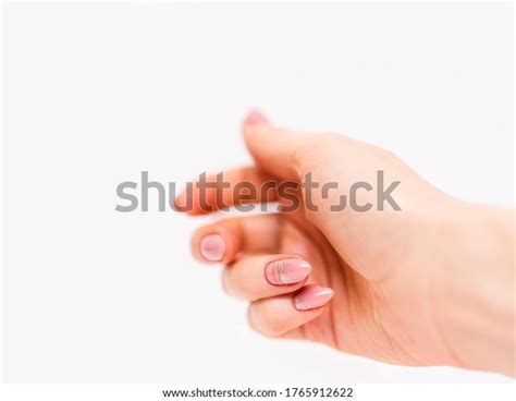 Nails Design Hands Bright Nude Manicure Stock Photo Shutterstock