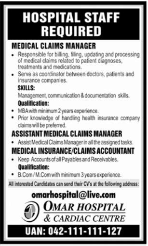 Omar Hospital And Cardiac Center Jobs 2022 2024 Job Advertisement Pakistan