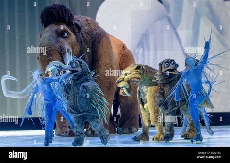 The characters of the new stage show 'Ice Age Live! A mammoth adventure ...