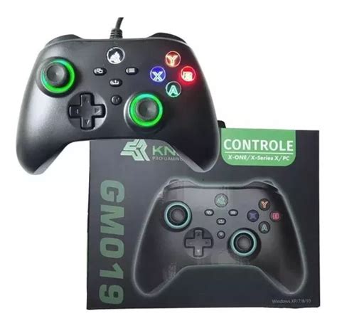 Controle Joystick Compatível Xbox One Pc Notebook Fio Cor Preto