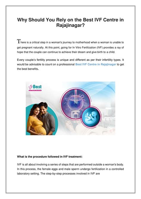 PPT Why Should You Rely On The Best IVF Centre In Rajajinagar