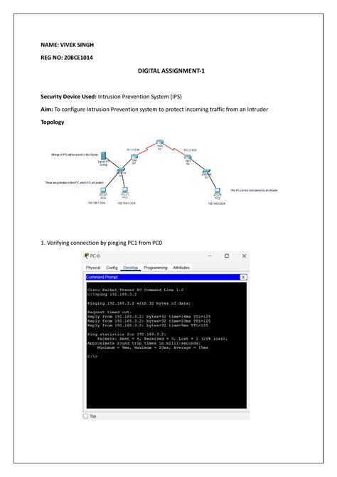 Da Ism Assignment Was To Configure An Intrusion Prevention System In