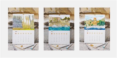 2023 Calendar 23x33 I Sicily Watercolor I 12 Month Wall Calendar I ...