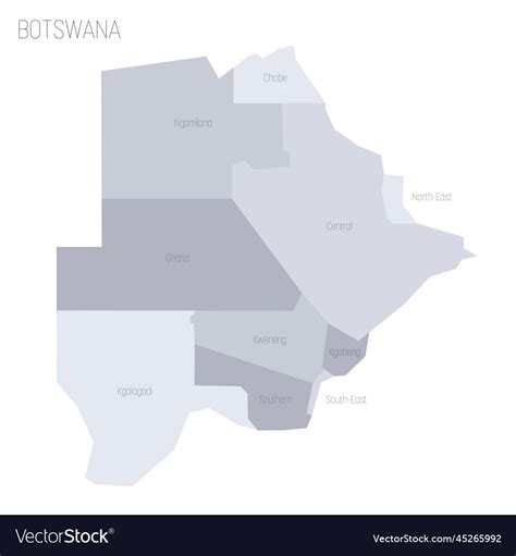 Botswana Political Map Of Administrative Divisions