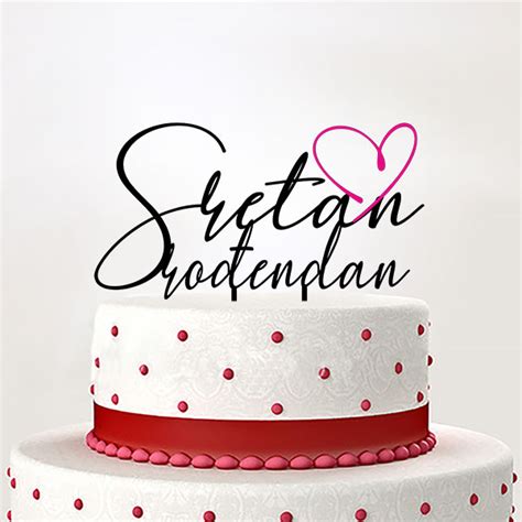 Toper Sretan Ro Endan Sa Srcem U Dvije Boje Ukrasi Za Torte