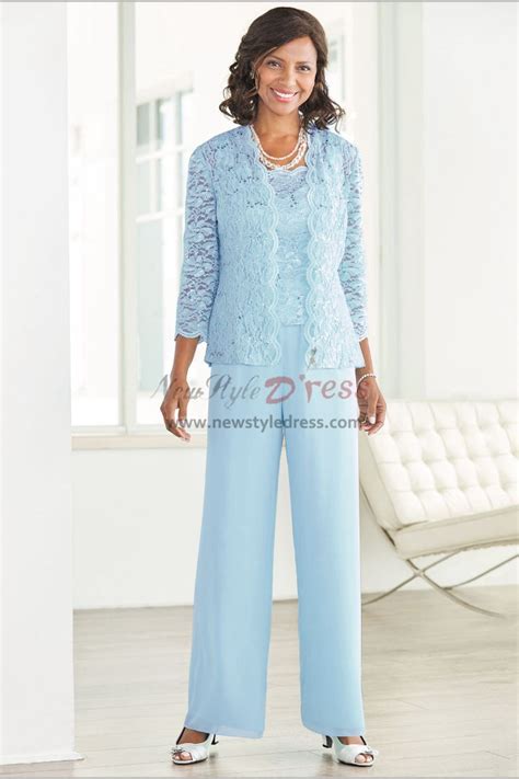 3PC Pink Lace Trousers Set Mother Of The Bride Pant Suits Dresses For