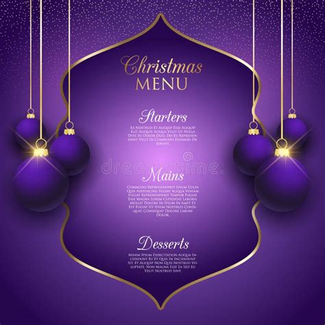 Elegant Christmas Menu Design Stock Vector Illustration Of Years