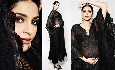 Sonam Kapoor flaunts blooming baby bump in see-through kaftan ...