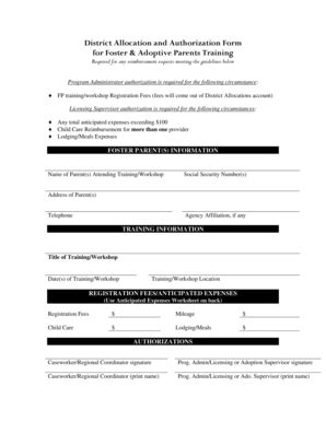 Fillable Online Maine District Allocation And Authorization Form For