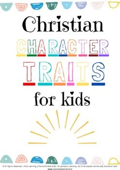 Christian Character Traits Posters by Kala Agius | TPT