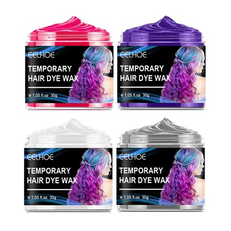 4 Couleurs 30g X 4pcs Cire De Coloration Temporaire Pour Les Cheveux 4