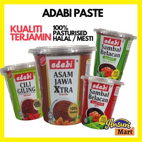 Adabi Cili Giling Asam Jawa Xtra Sambal Belacan Tradisi Sambal