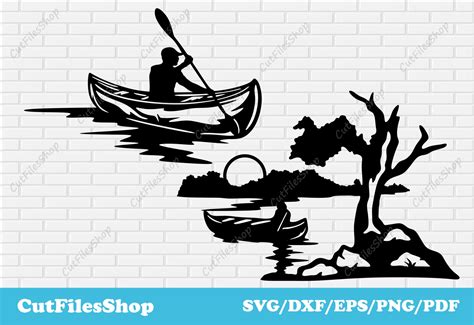 Canoe Scenes Svg For Cricut Plasma Cut Dxf Svg For Laser Engraving