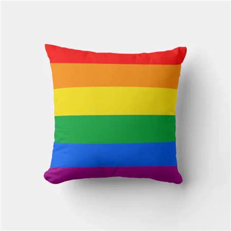 GAY PRIDE FLAG THROW PILLOW Zazzle