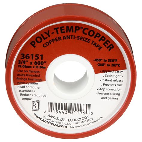 Anti Seize Tech Poly Temp Copper Extra Hd Anti Seize Tape Te