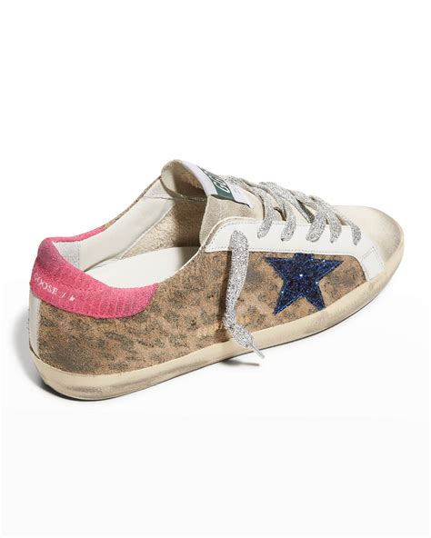 Golden Goose Superstar Leopard Print Glitter Sneakers Neiman Marcus