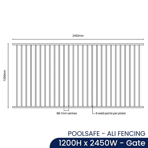 Poolsafe Flat Top Panel H X W Aluminium Mn Diy Fencing