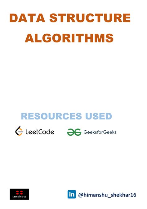 Data Structure Dsa Data Structure Algorithms Resources Used