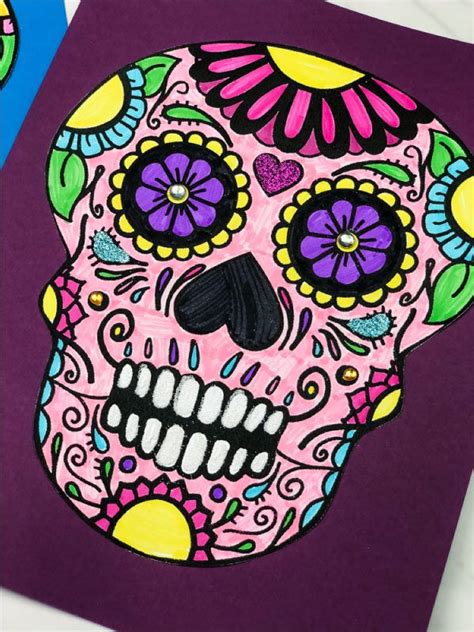 Sugar Skull Craft For Kids Free Printable Sugar Skull Crafts Skull