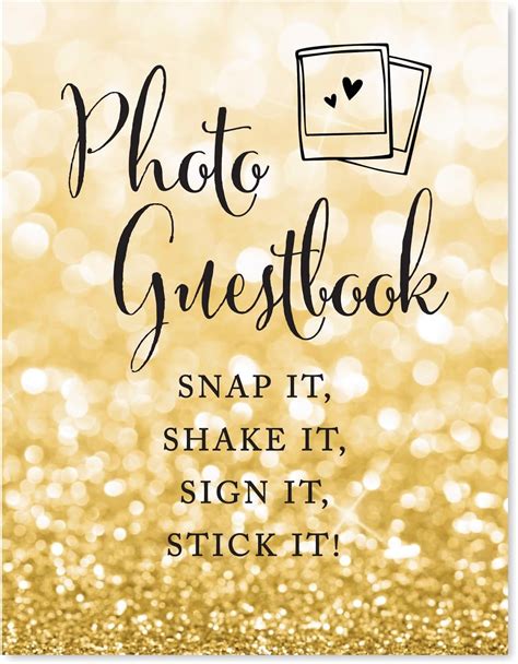 Amazon Andaz Press Wedding Party Signs Glitzy Gold Glitter