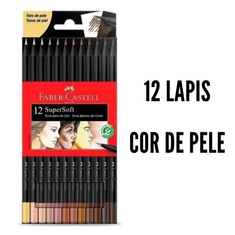 Lapis De Cor Faber Castell Super Soft 12 Cores Tons De Pele Shopee Brasil