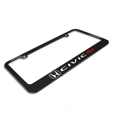 Black Metal License Plate Frame Honda Civic Si Ebay