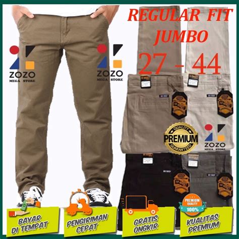 Jual Celana Panjang Pria Chino Big Size Super Jumbo Bahan Chinos Melar