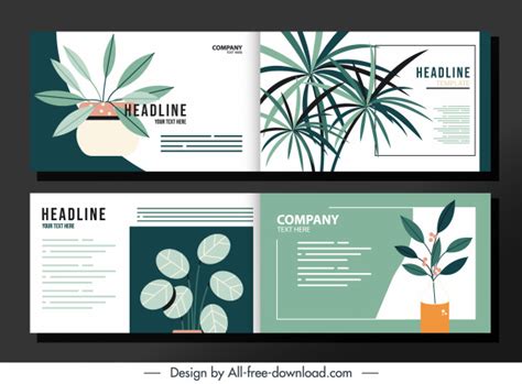 Environmental Brochure Templates Elegant Classical Leaves Decor Vectors