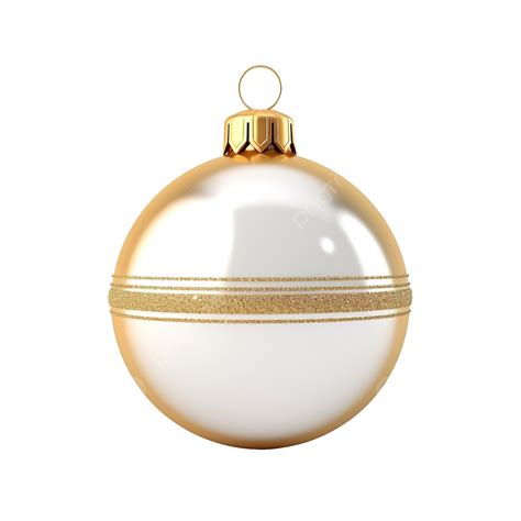 Gold And White Christmas Bauble Ball 3d Render Christmas Bauble Ball