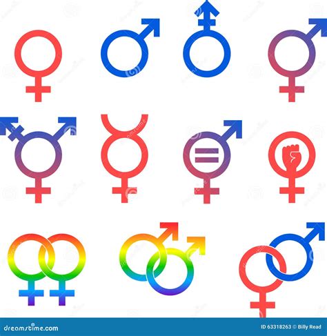 Gender Icon Set Stock Vector Illustration Of Hetero 63318263