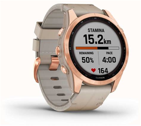 Garmin Fenix S Sapphire Solar Rose Gold Titanium Limestone Leather