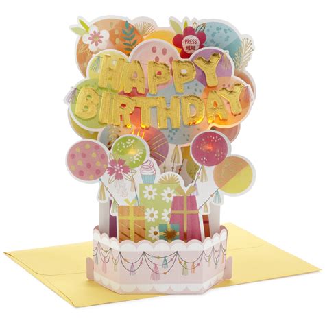 Hallmark Paper Wonder Pop Up Birthday Card Happy Birthday Mylar