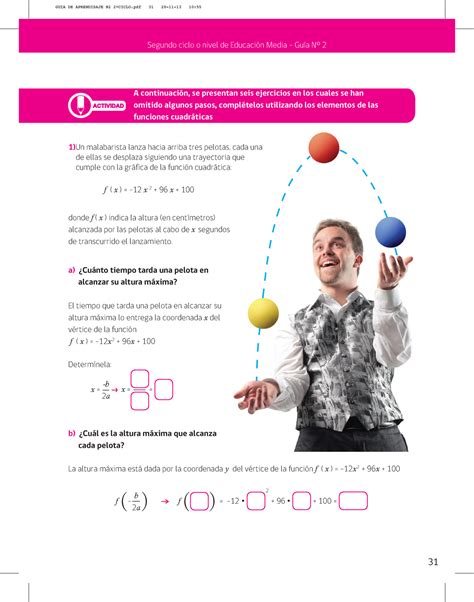 Guia N 2Matematica IICiclode EM c a Cuánto tiempo tarda una pelota