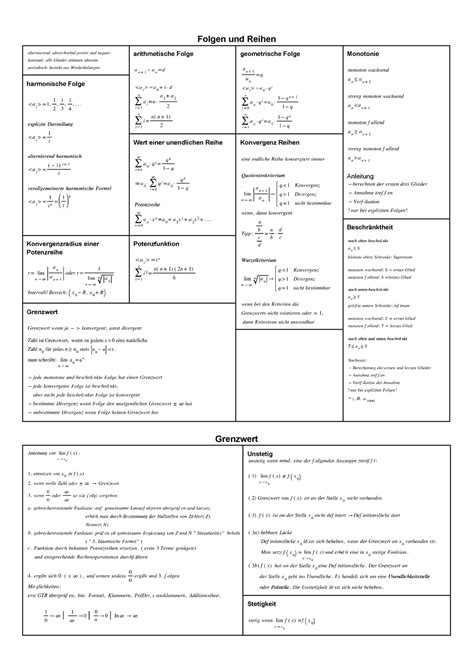 Mathe Folgen Und Reihen Arithmetische Folge Geometrische Folge